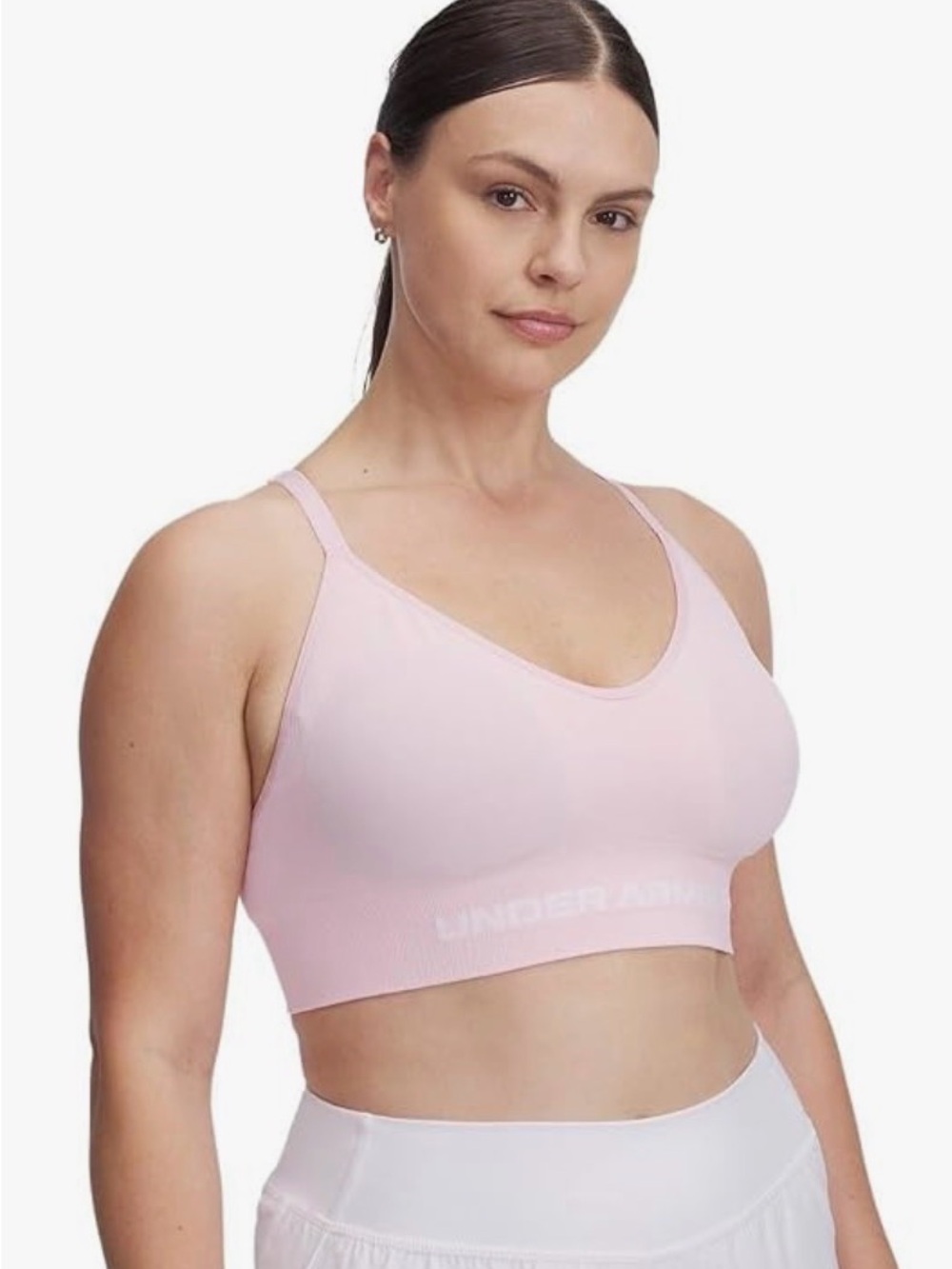 Under Armour Vanish Seamless Low Impact Sports Bra Pink Women’s Size L